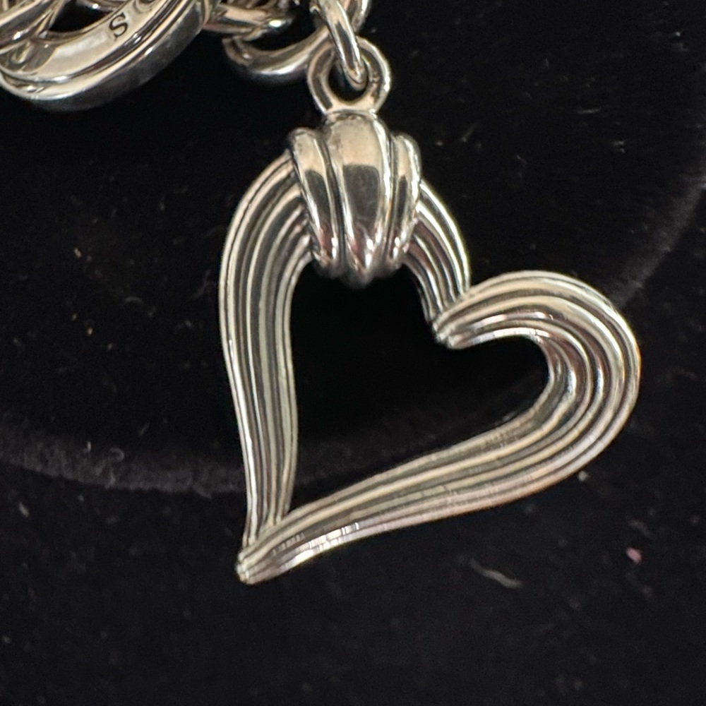 NWP Lagos Sterling Silver Fluted Open Heart On Charm Bracelet MSRP$450 Pristine - Picture 9 of 11